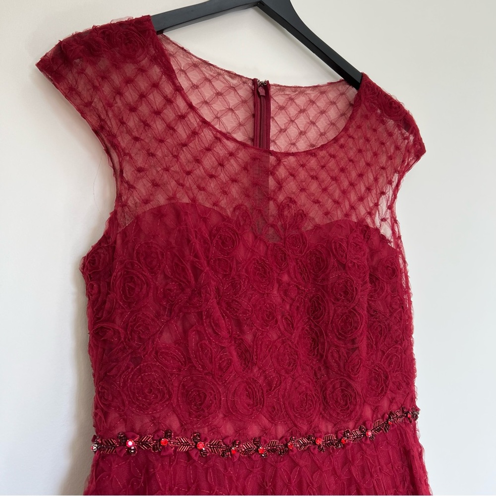 NWT Marchesa Gown/Dress Red/Burgundy Size 8 ASO Kate Middleton - Picture 4 of 11